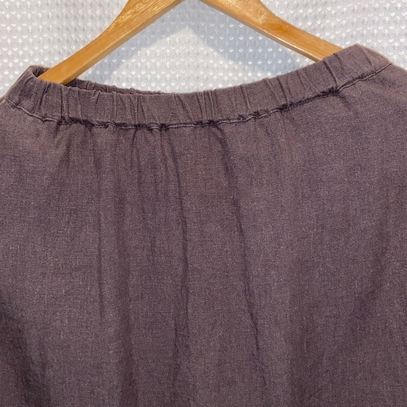 Women’s Asian brand 100%‎ Linen brown elastic waist maxi skirt size small - Picture 10 of 16